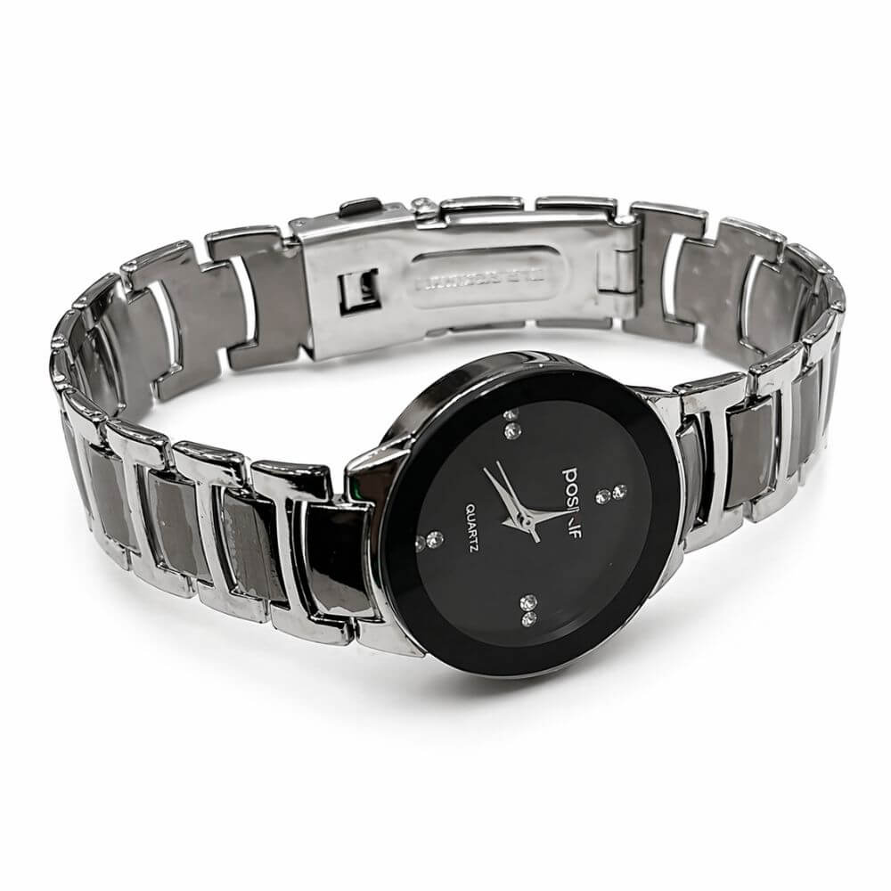 Black Silver Couple Watch